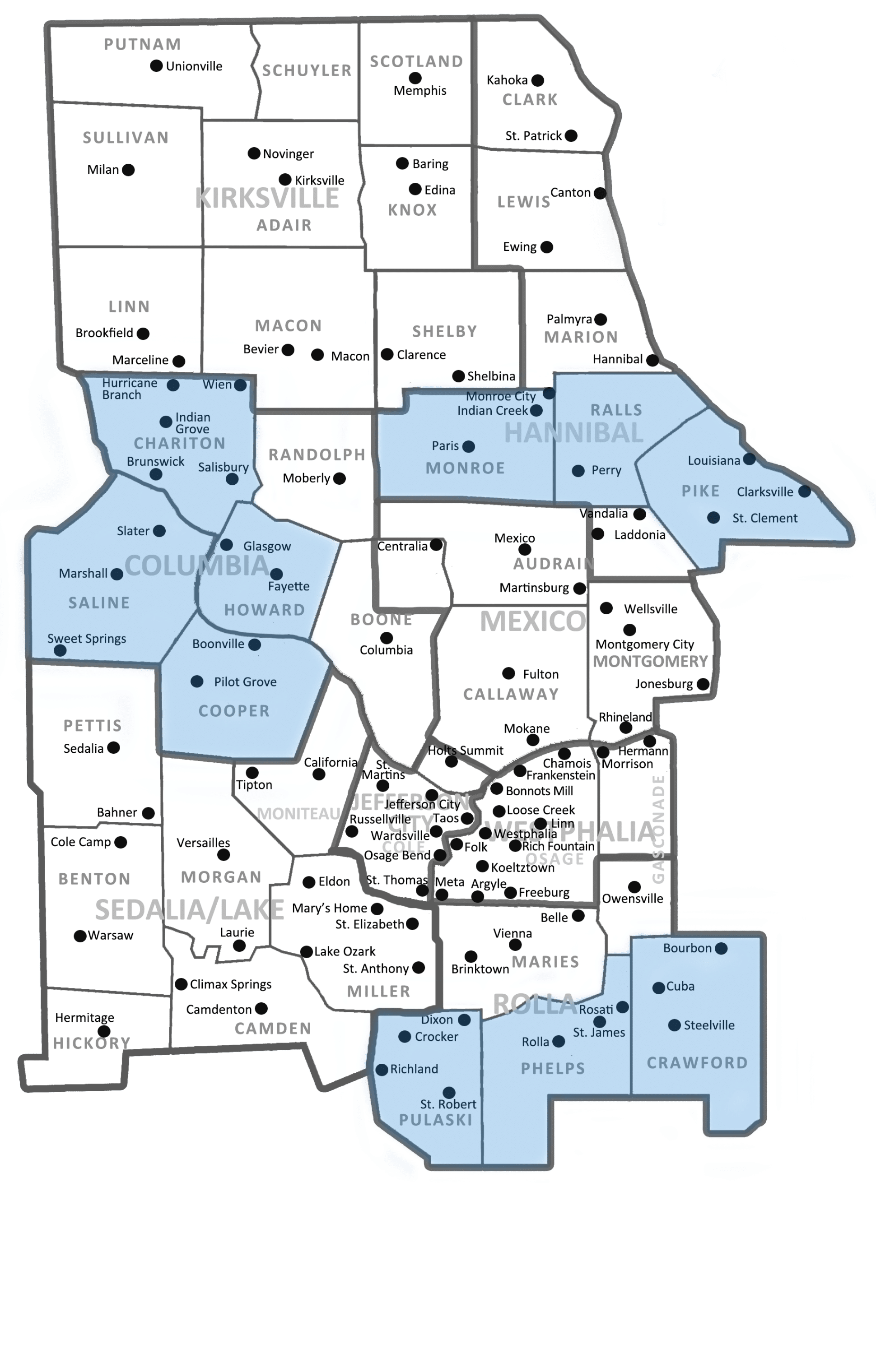 Ten Counties Highlighted Dio Map NoCounties NOBG