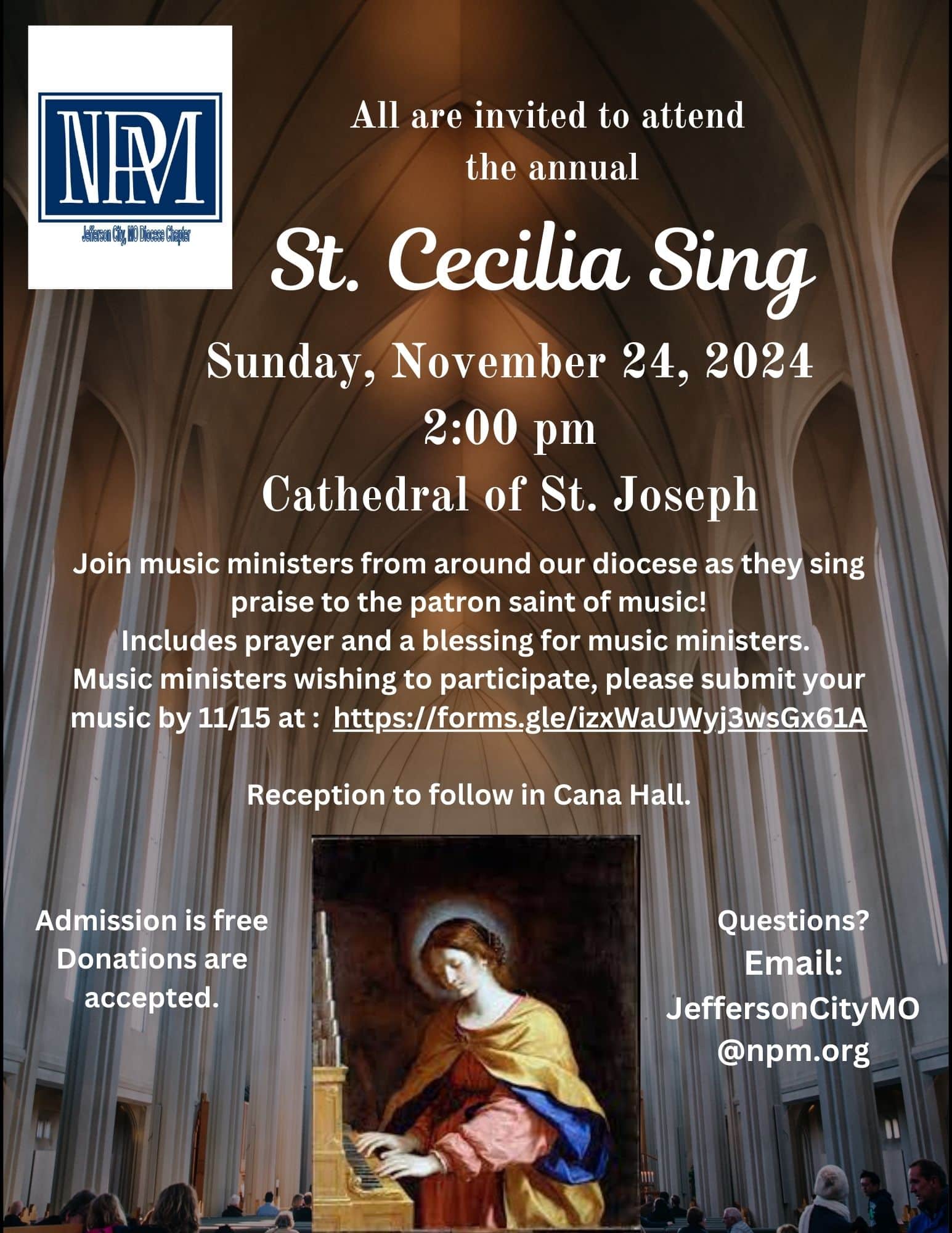 St Cecilia Sing 2024 Flyer Diocese of Jefferson City