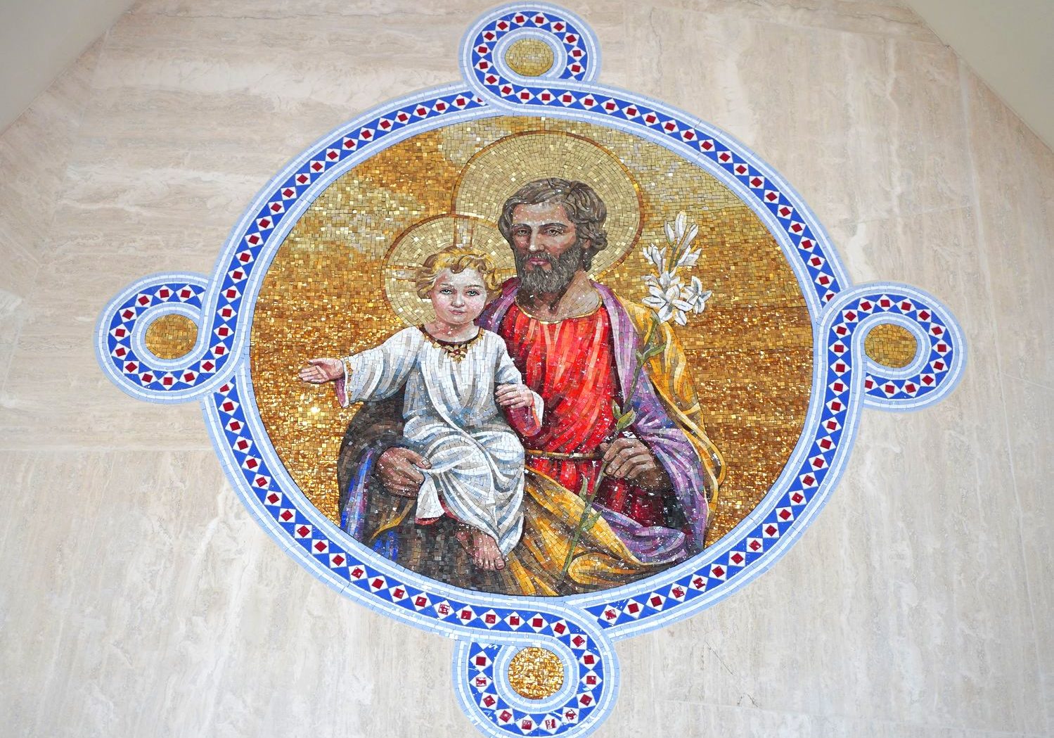 Cathedral Mosaic St. Joseph And Jesus Copy